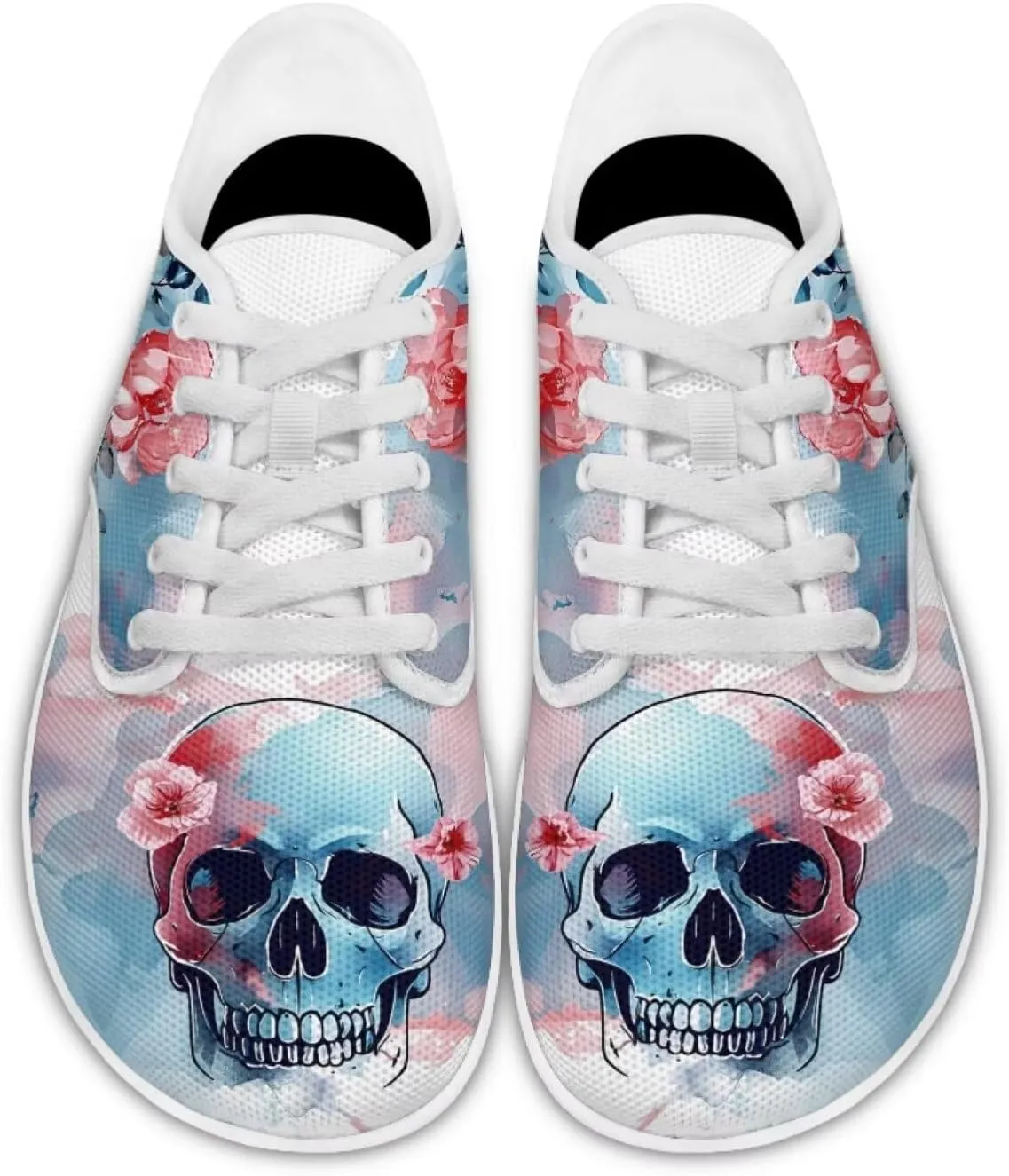 Skull Barefoot Shoes for Women Men Wide Toe Minimalist Walking Shoes Slip on Zero Drop Sole Cross-Trainer Sneakers