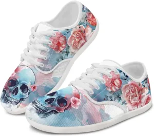 Skull Barefoot Shoes for Women Men Wide Toe Minimalist Walking Shoes Slip on Zero Drop Sole Cross-Trainer Sneakers