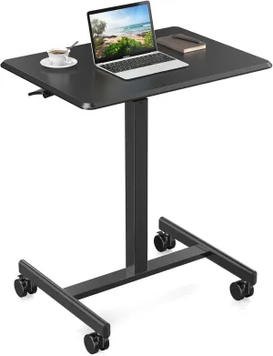 Small Adjustable Rolling Standing Desk for Comfort and Focus, Mobile Desk with Smooth Height Adjustability, Home or Office