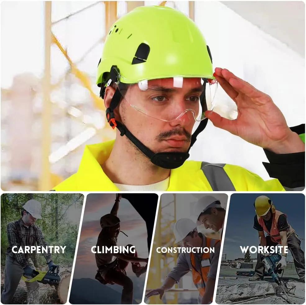 SMASYS Safety Hard Hat ABS Helmet Adjustable with Visor 6-Point Suspension Perfect for Construction and Climbing