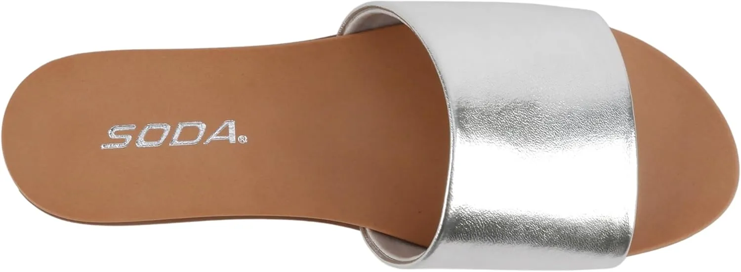 Soda “Board” ~ Women Open Round Toe Single Band Slide Sandal