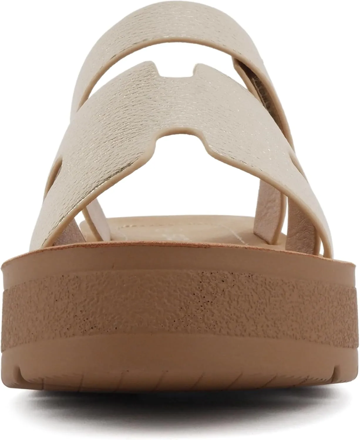 Soda “Tonya” ~ Women Open Round Toe Double Strap Slide On Sandal