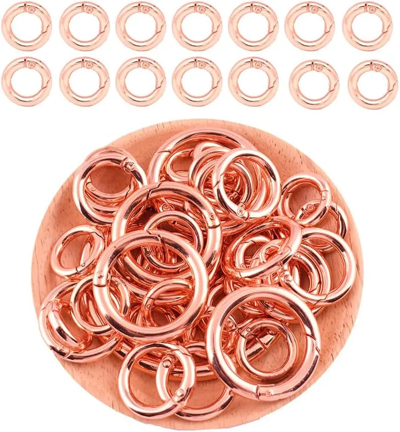 Spring O Ring Metal Buckle Carabiner Clips Opening Round Trigger Spring Keyring Buckle Charm