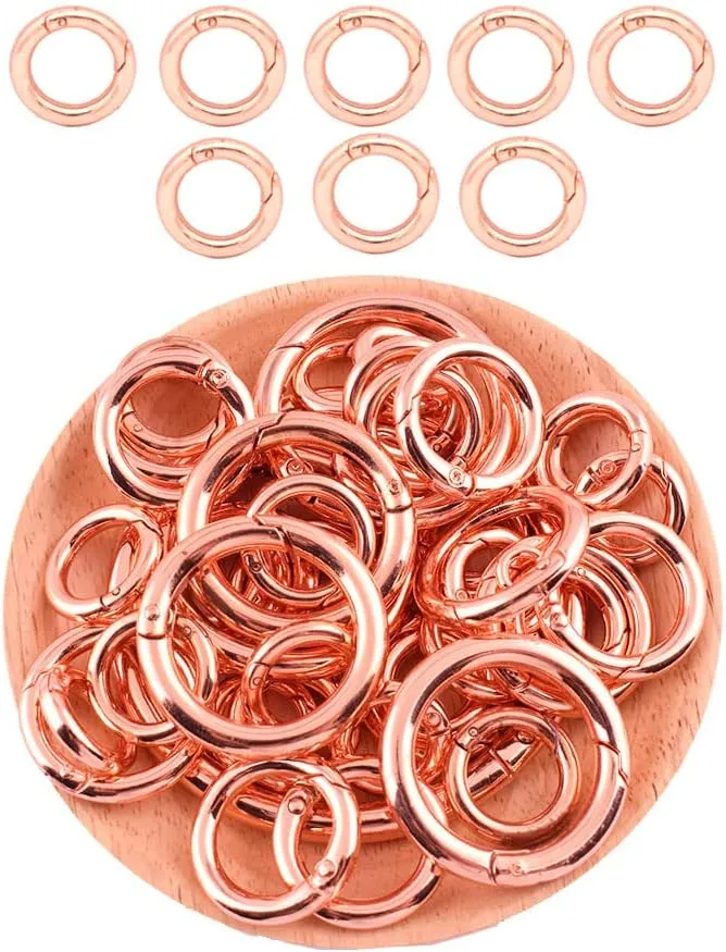 Spring O Ring Metal Buckle Carabiner Clips Opening Round Trigger Spring Keyring Buckle Charm