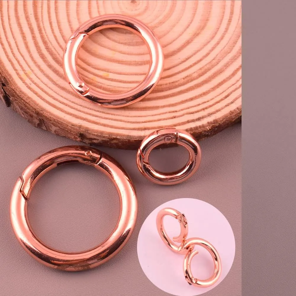 Spring O Ring Metal Buckle Carabiner Clips Opening Round Trigger Spring Keyring Buckle Charm
