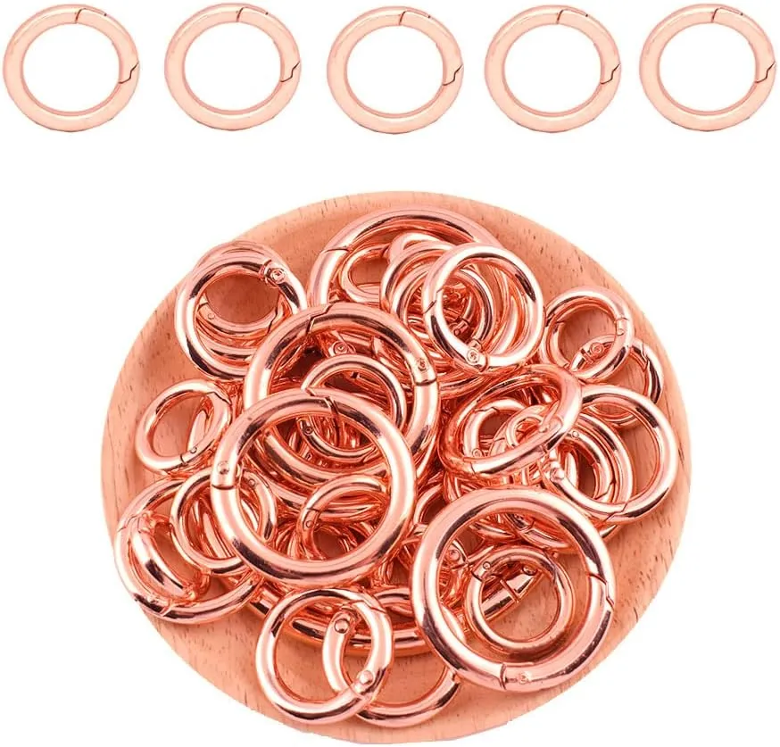 Spring O Ring Metal Buckle Carabiner Clips Opening Round Trigger Spring Keyring Buckle Charm
