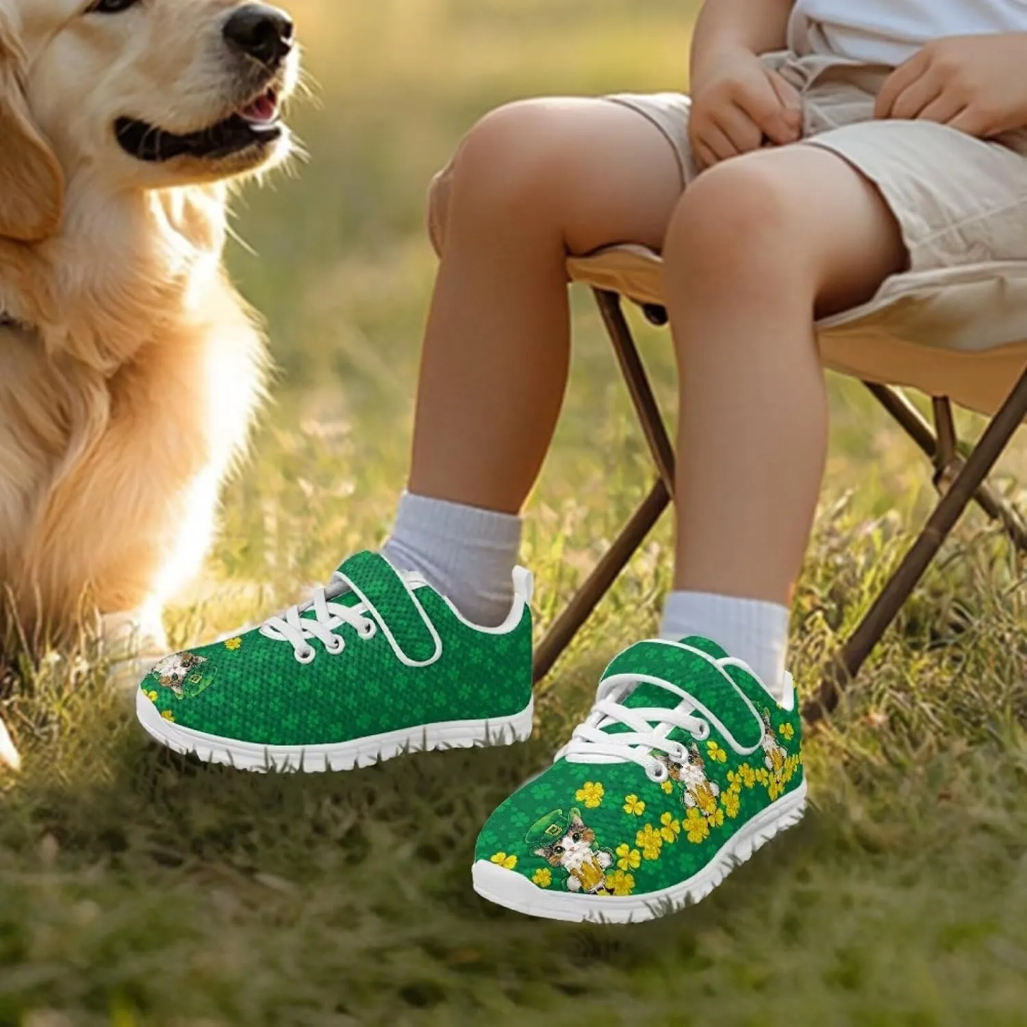 St. Patrick's Day Slip On Shoes for Girls Leaves Sneakers Size 11-2.5
