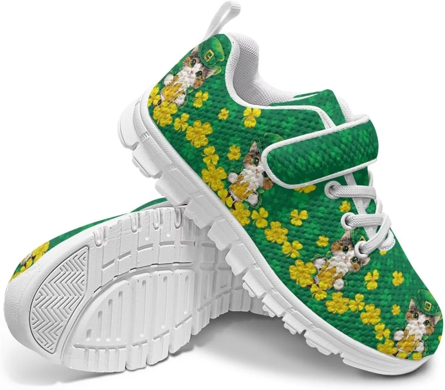 St. Patrick's Day Slip On Shoes for Girls Leaves Sneakers Size 11-2.5