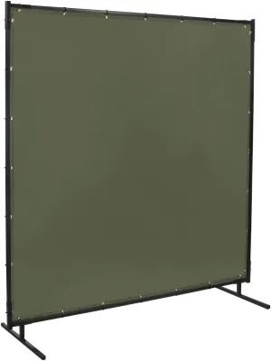 Steiner 501-6X8 Protect-O-Screen Classic Welding Screen with Flame Retardant 12-Ounce Canvas Curtain, Duck Olive Green, 6' x 8'