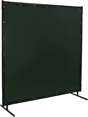 Steiner 533-6X6 Protect-O-Screen Classic Welding Screen with Flame Retardant 14 Mil Tinted Transparent Vinyl Curtain, Green, 6' x 6'