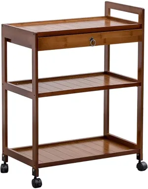 Storage Rack Barm Household Service Trolley Kitchen Trolley 3 Shelf Wheeled Service Trolleys Kitchen Trolley Island,A
