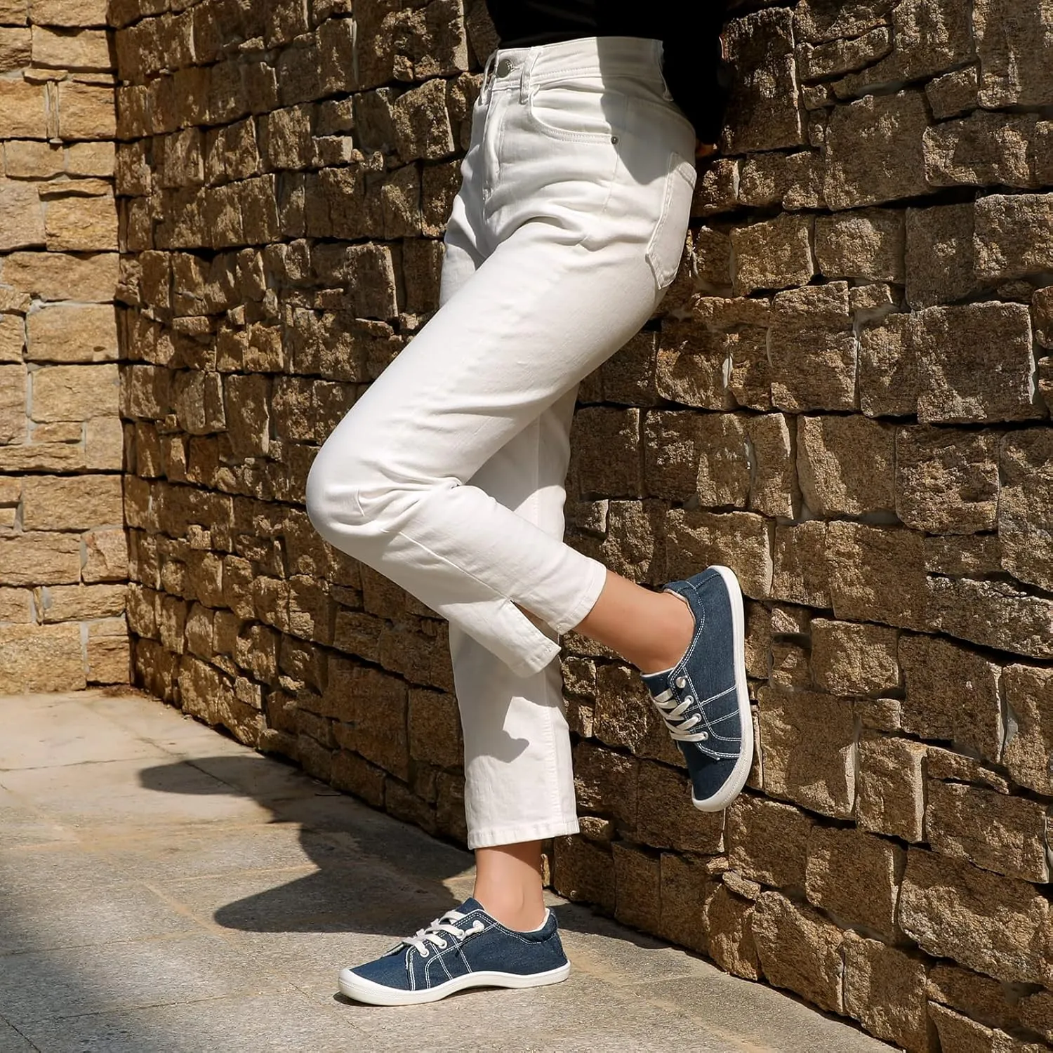 STQ Slip On Canvas Shoes for Womens Casual Fashion Sneakers with Arch Support