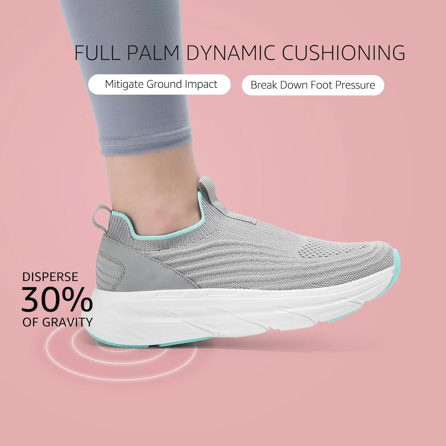 STQ Women's Slip on Sneakers Wide Toe Box Walking Tennis Shoes Cushion Sole Comfortable Orthopedic Arch Support Breathable Plantar Fasciitis Non-Slip Athletic Gym Workout Shoe