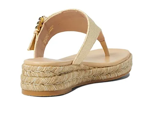 Stuart Weitzman Pearl Buckle Espadrille Sandal Wheat 7.5 M