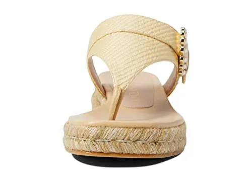 Stuart Weitzman Pearl Buckle Espadrille Sandal Wheat 7.5 M
