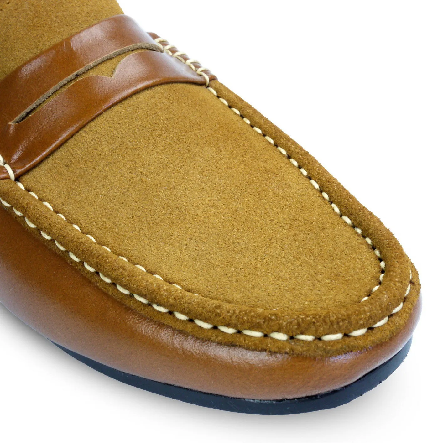 Suede Flip Leather Loafer Pure Beige