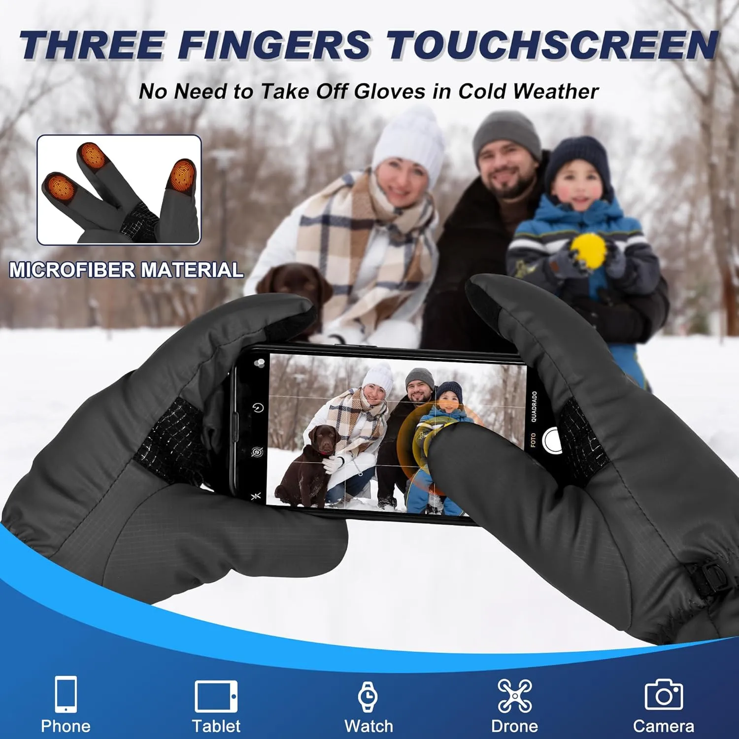 Sukeen Windproof Winter Gloves for Cold Weather, Soft Warm Touchscreen Anti-Slip Mens Winter Gloves for Running Driving Cycling Hiking Biking Outdoor Sports Daily Work