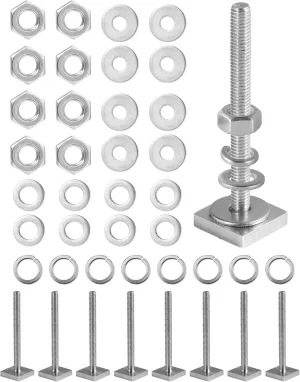 T Slot Bolts for Thule, Yakima Roof Rack Cross Bars, Platform, Cargo Basket, Stainless Square T Track Bolt Adapter to Secure Bike/Ski/Kayak Rack, Solar Panel, Awning