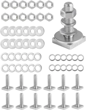 T Slot Bolts for Thule, Yakima Roof Rack Cross Bars, Platform, Cargo Basket, Stainless Square T Track Bolt Adapter to Secure Bike/Ski/Kayak Rack, Solar Panel, Awning