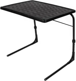 Table-Mate XL Plus TV Tray Table - Folding TV Dinner Table, Couch Table Trays for Eating Snack Food, Stowaway Laptop Stand, Portable Bed Dinner Tray - Adjustable TV Tables with 4 Set Angles, Black