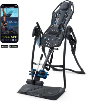 Teeter FitSpine LX9 Inversion Table, Deluxe Easy-Reach Ankle Lock, Decompression Surface for Back Pain Relief, Integrated Accessories, UL Safety Certified, Heavy-Duty 300 lb Capacity, FDA Registered