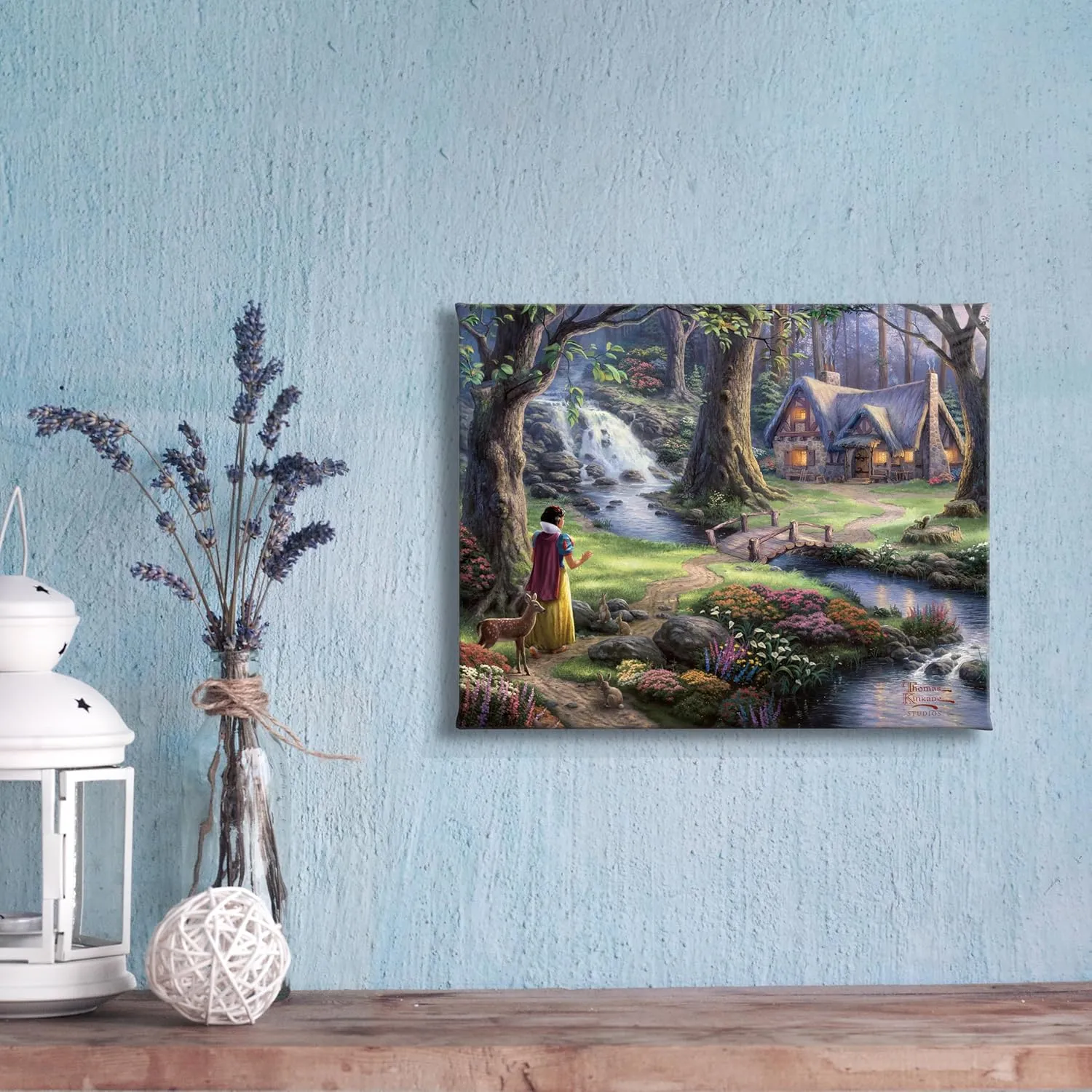 Thomas Kinkade Disney Snow White Discovers the Cottage 8 x 10 Gallery Wrapped Canvas