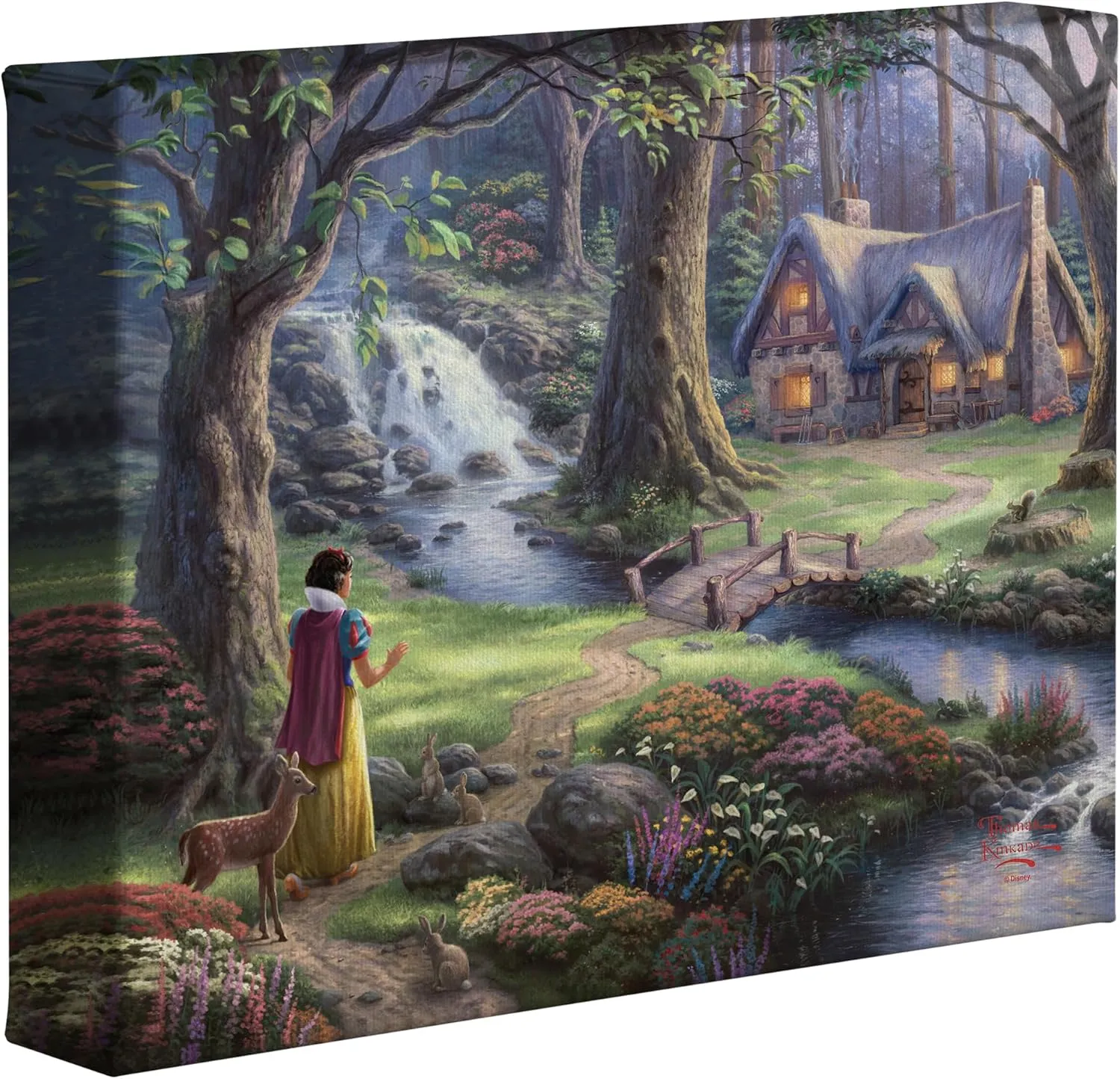 Thomas Kinkade Disney Snow White Discovers the Cottage 8 x 10 Gallery Wrapped Canvas