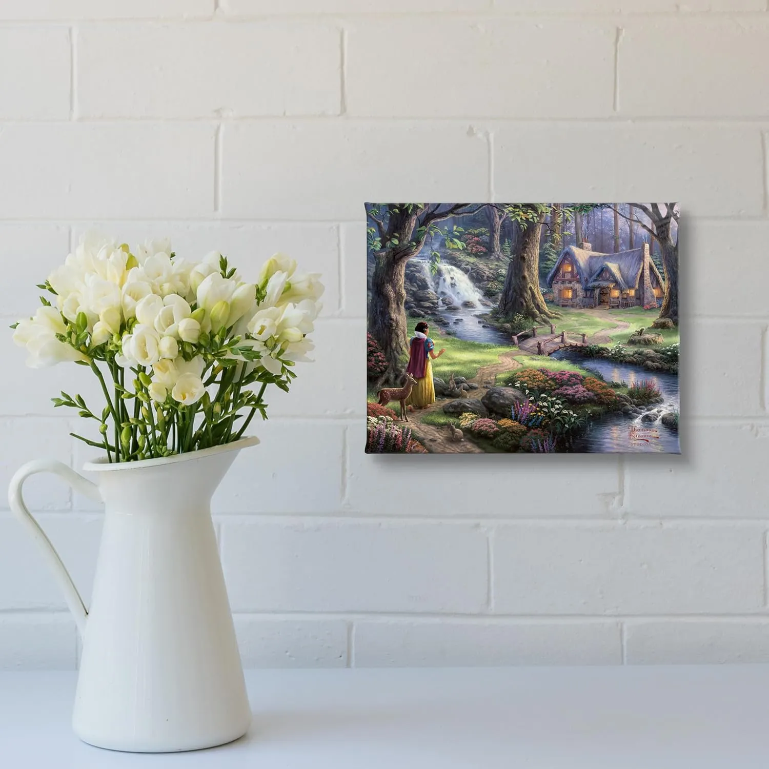 Thomas Kinkade Disney Snow White Discovers the Cottage 8 x 10 Gallery Wrapped Canvas