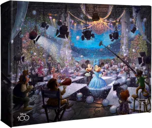 Thomas Kinkade Studios Disney 100th Celebration 8" x 10" Gallery Wrapped Canvas Art | Frameless Canvas Wall Art | Certificate of Authenticity Included