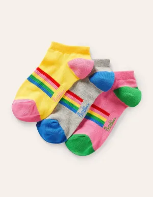 Three Pack Trainer Socks-Stripe