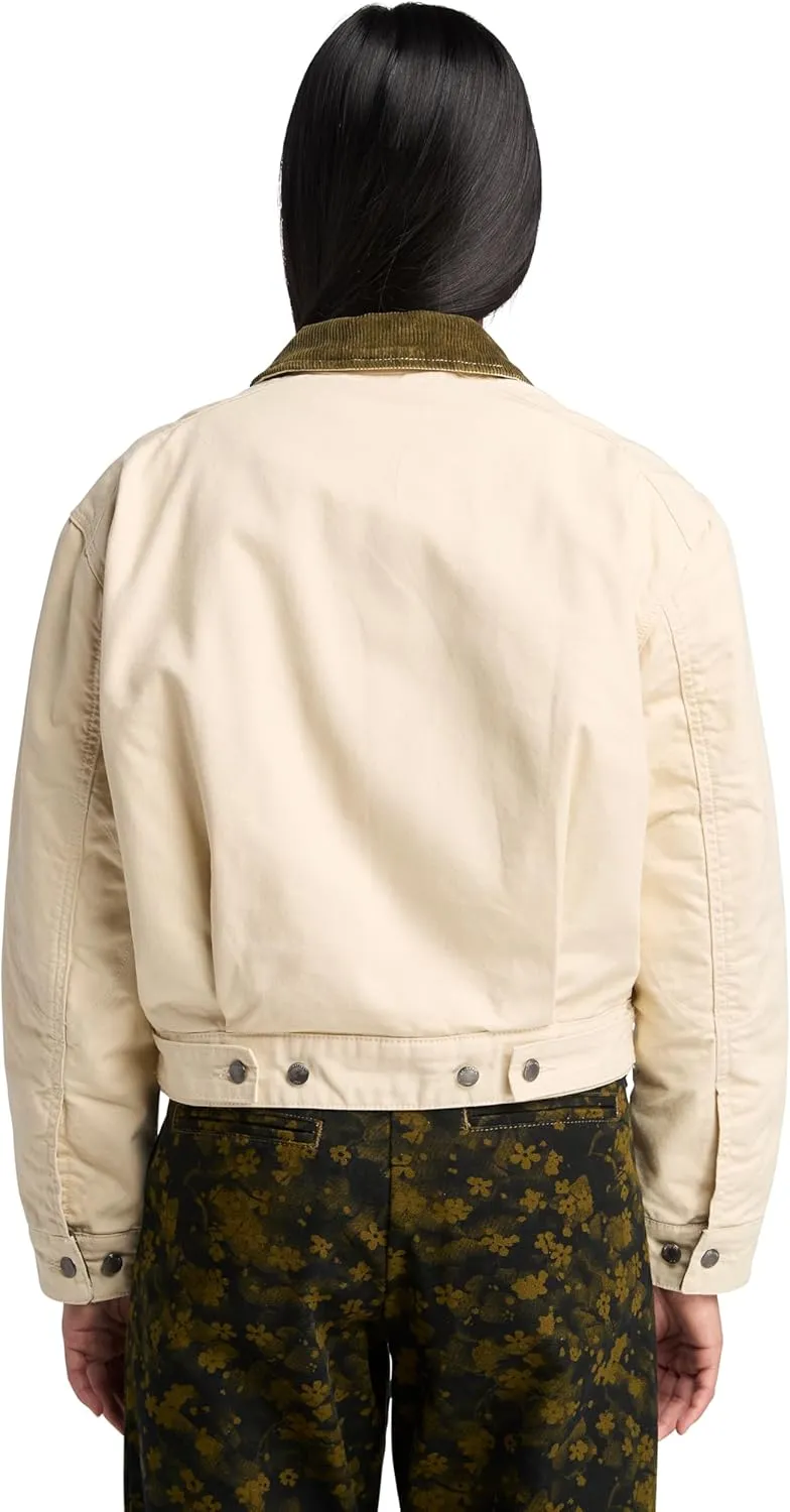 Timberland Women's Quilted Washed Canvas Jacket, Angora, Medium