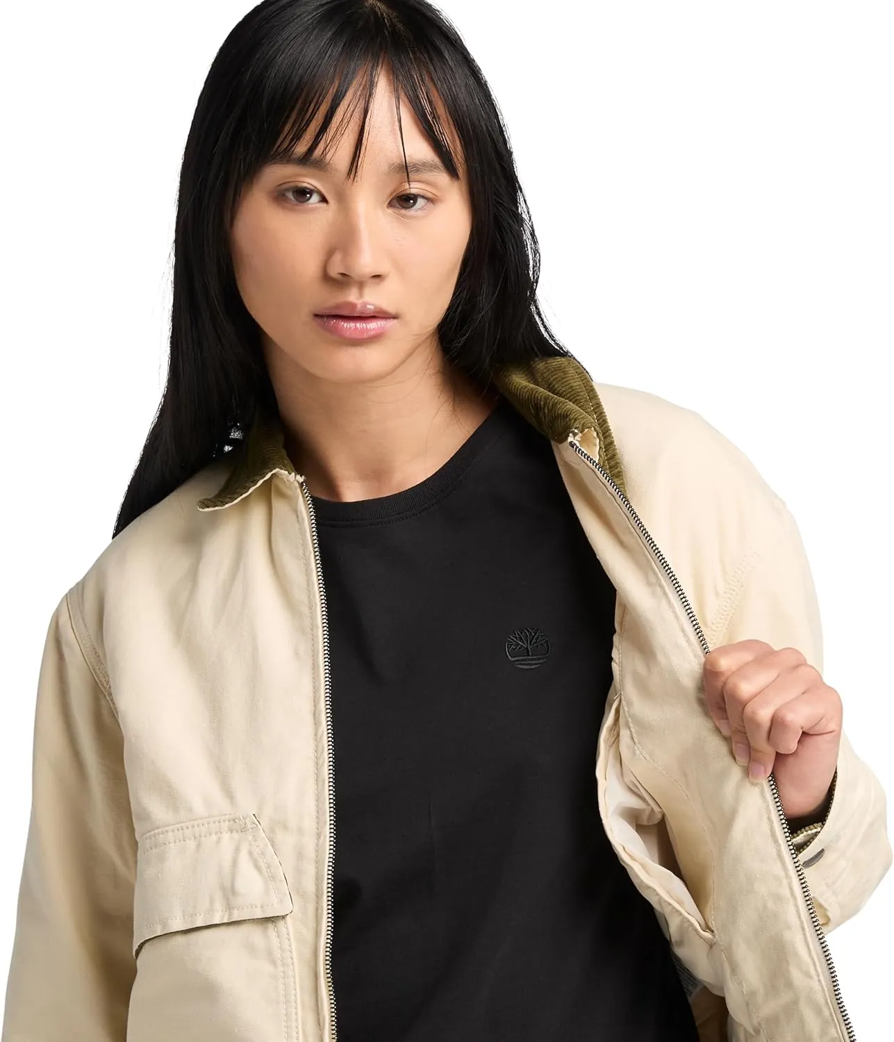 Timberland Women's Quilted Washed Canvas Jacket, Angora, Medium