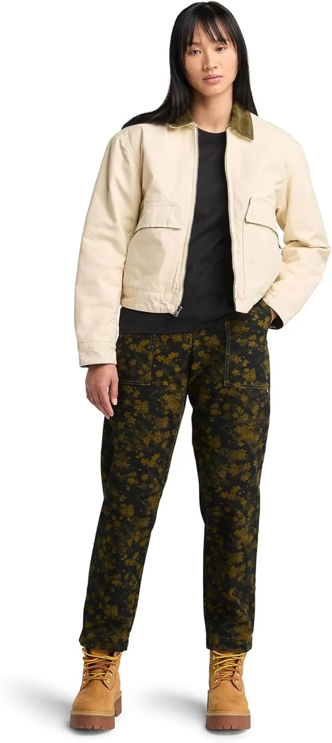 Timberland Women's Quilted Washed Canvas Jacket, Angora, Medium