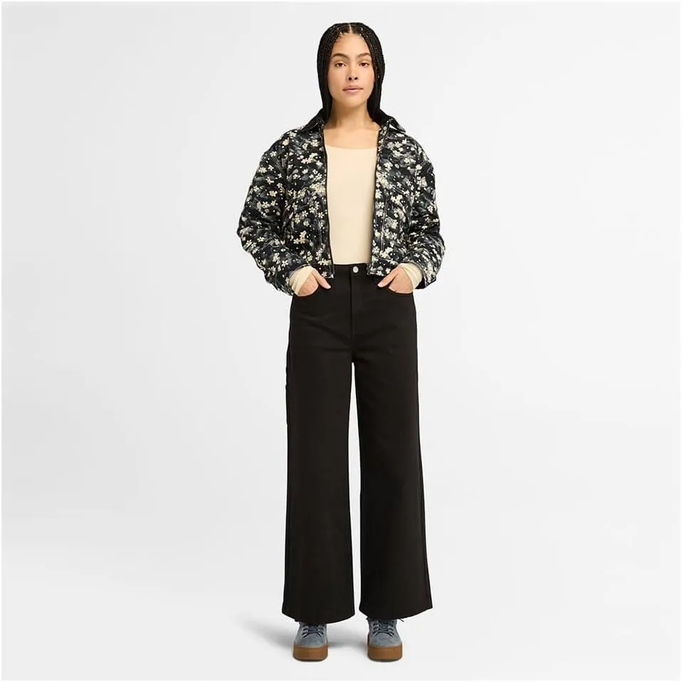 Timberland Women's Quilted Washed Canvas Printed Jacket, Floral Angora Print, Small