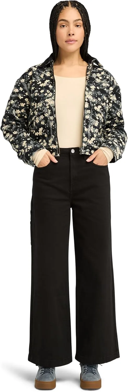 Timberland Women's Quilted Washed Canvas Printed Jacket, Floral Angora Print, Small