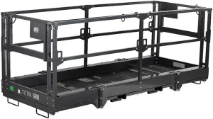 Titan Attachments 4' x 9' 8" Mesh Telehandler Work Platform, Safety Man Basket, Forklift Attachment for Forklift and Telehandler, 1,700 lb. Weight Capacity, Safety Cage Man Lift