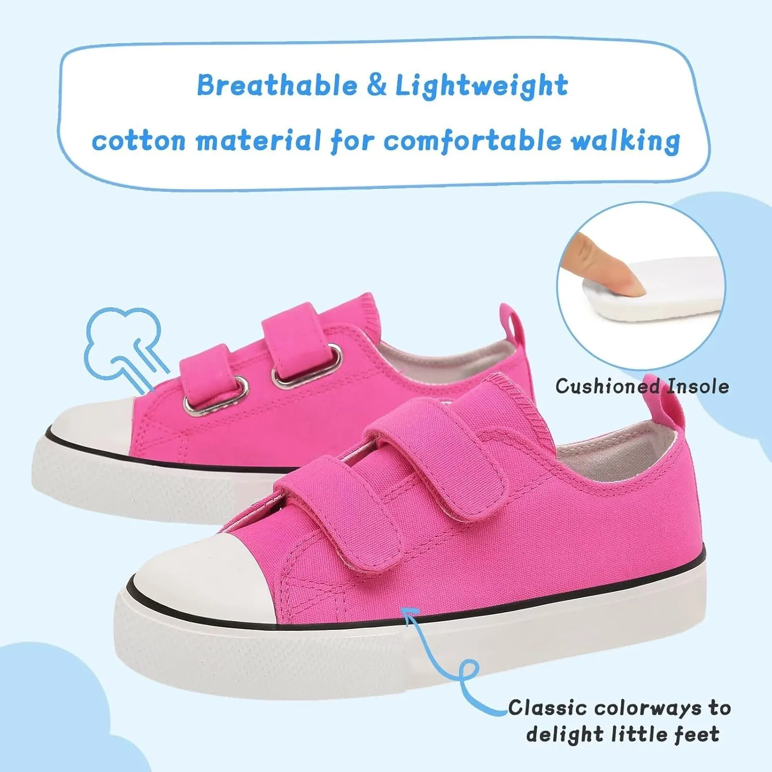 Toddler Canvas Shoes Girls High Top Sneakers Little Big Kids Boys Walking Cushioned Shoes Toddler 8-Big Kid 3
