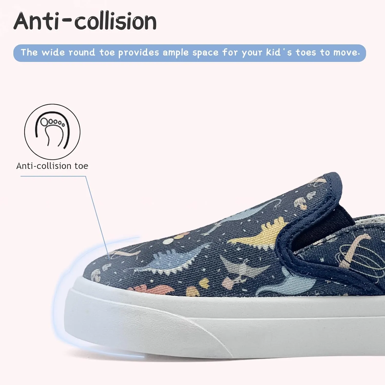 Toddler Shoes for Girls Boys Slip On Canvas Sneakers Lightweight Breathable Cartoon Low Top Kids Casual Walking Shoes