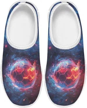 TODIYADDU Soccer Basketball Sports Lover Shoes for Boys Athletic Slip On Sneakers, White