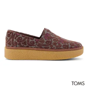 TOMS Women Adelaide Basil Green Floral Brocade Slip on