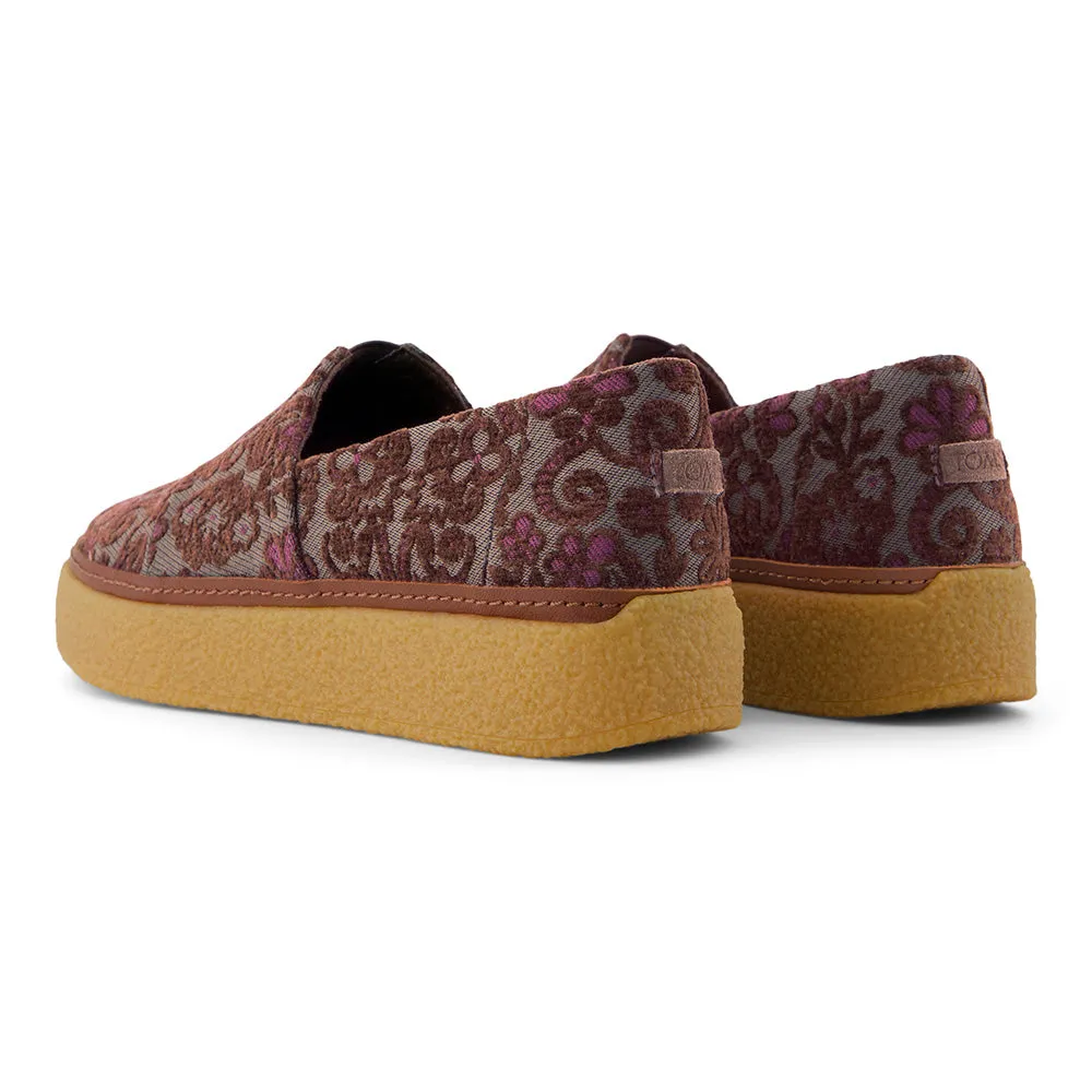 TOMS Women Adelaide Basil Green Floral Brocade Slip on