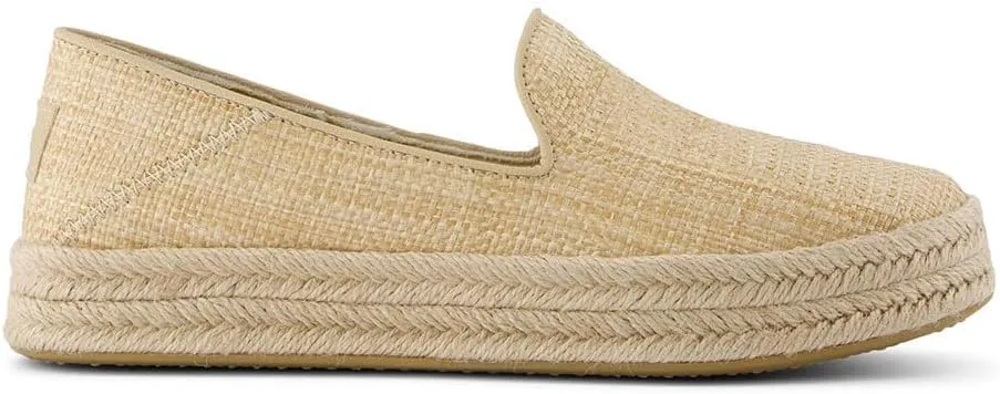 TOMS Womens Carolina Platform Espadrille Slip On Flats Casual - Yellow