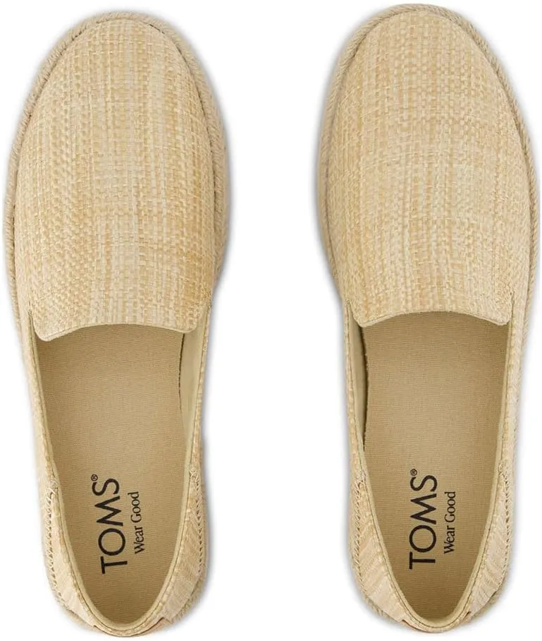 TOMS Womens Carolina Platform Espadrille Slip On Flats Casual - Yellow