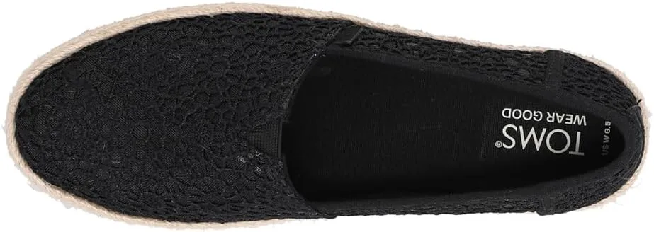 TOMS Womens Valencia Denim Espadrille Flats Casual - Blue
