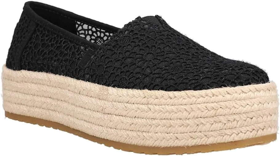 TOMS Womens Valencia Denim Espadrille Flats Casual - Blue
