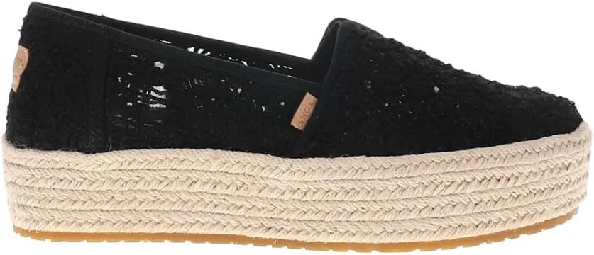 TOMS Womens Valencia Espadrille Slip On Flats Casual - Black - Size 7 B