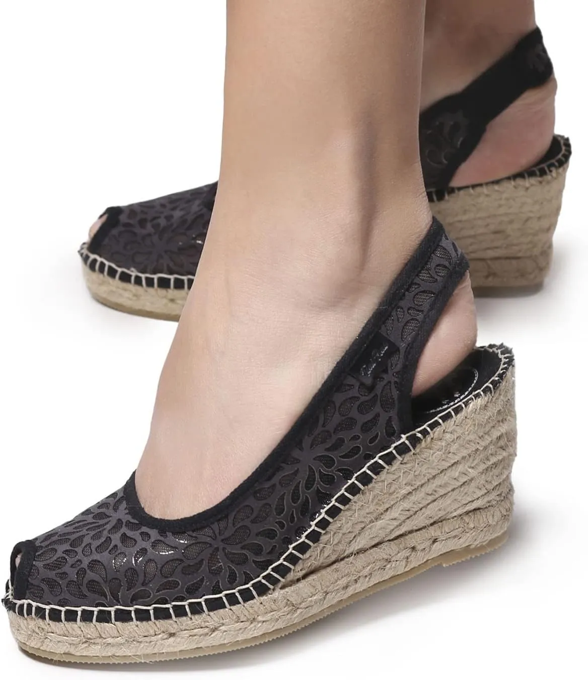 TONI PONS BEA-IK – Vegan Style Peep Toe Espadrille for Women Made of Synthetic Material.