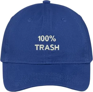 Trendy Apparel Shop 100% Trash Embroidered Cap Premium Cotton Dad Hat
