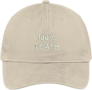 Trendy Apparel Shop 100% Trash Embroidered Cap Premium Cotton Dad Hat