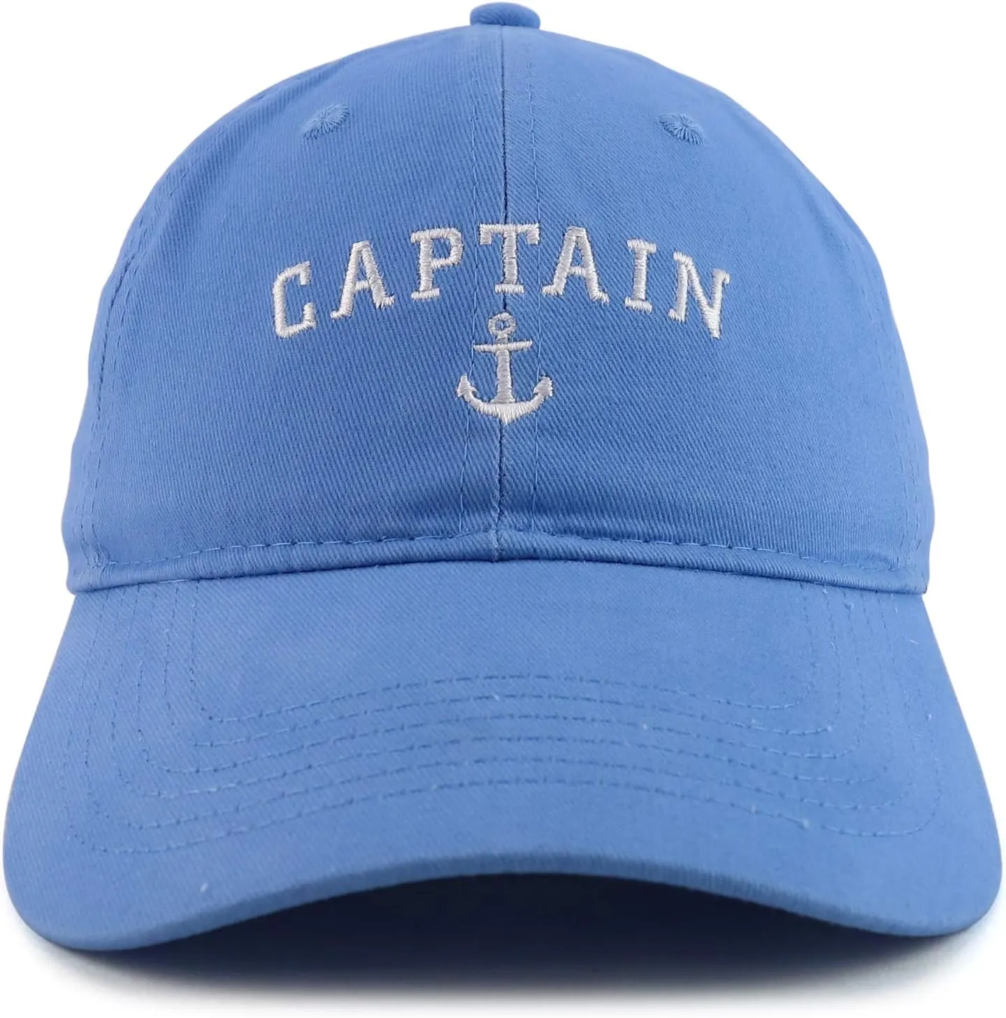 Trendy Apparel Shop Captain Anchor Embroidered Soft Crown 100% Brushed Cotton Cap